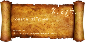 Koszta Ágnes névjegykártya